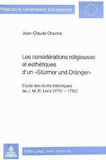 Les Considerations Religieuses Et Esthetiques D'Un -Stuermer Und Draenger-