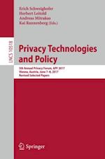 Privacy Technologies and Policy