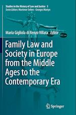 Family Law and Society in Europe from the Middle Ages to the Contemporary Era