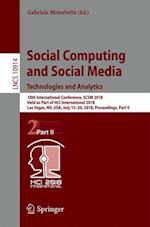 Social Computing and Social Media. Technologies and Analytics