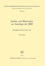 Studien und Materialien zur Soziologie der DDR