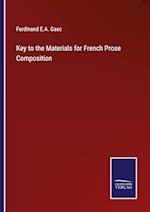 Key to the Materials for French Prose Composition