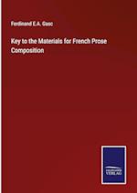 Key to the Materials for French Prose Composition