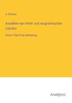 Analekten der mittel- und neugriechischen Literatur