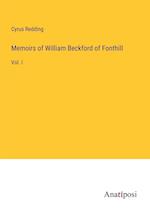 Memoirs of William Beckford of Fonthill