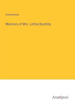 Memoirs of Mrs. Letitia Boothby