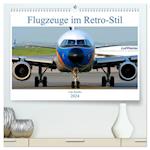 Flugzeuge im Retro-Stil (hochwertiger Premium Wandkalender 2024 DIN A2 quer), Kunstdruck in Hochglanz