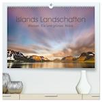 Islands Landschaften - Wasser, Eis und grünes Moos (hochwertiger Premium Wandkalender 2024 DIN A2 quer), Kunstdruck in Hochglanz