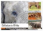 Elefanten in Afrika (Wandkalender 2024 DIN A2 quer), CALVENDO Monatskalender