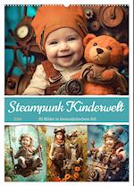 Steampunk Kinderwelt (Wandkalender 2024 DIN A2 hoch), CALVENDO Monatskalender