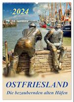 Ostfriesland - die bezaubernden alten Häfen / Planer (Wandkalender 2024 DIN A2 hoch), CALVENDO Monatskalender