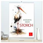 Einzigartig - dieser Storch (hochwertiger Premium Wandkalender 2024 DIN A2 hoch), Kunstdruck in Hochglanz