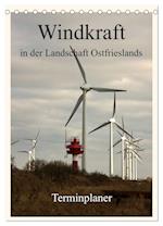 Windkraft in der Landschaft Ostfrieslands / Terminplaner (Tischkalender 2024 DIN A5 hoch), CALVENDO Monatskalender