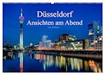 Düsseldorf - Ansichten am Abend (Wandkalender 2024 DIN A2 quer), CALVENDO Monatskalender