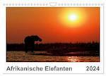 Afrikanische Elefanten (Wandkalender 2024 DIN A4 quer), CALVENDO Monatskalender