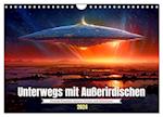 Unterwegs mit Außerirdischen (Wandkalender 2024 DIN A4 quer), CALVENDO Monatskalender