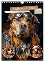 Stylische Hunde (Wandkalender 2024 DIN A4 hoch), CALVENDO Monatskalender
