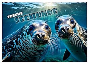 Freche Seehunde (Wandkalender 2024 DIN A2 quer), CALVENDO Monatskalender