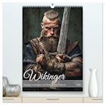 Wikinger - Fantasie Nordmänner mit Tattoo, Axt und Schwert (hochwertiger Premium Wandkalender 2025 DIN A2 hoch), Kunstdruck in Hochglanz