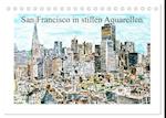 San Francisco in stillen Aquarellen (Tischkalender 2025 DIN A5 quer), CALVENDO Monatskalender