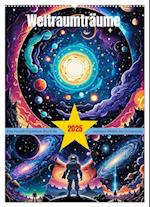 Weltraumträume (Wandkalender 2025 DIN A2 hoch), CALVENDO Monatskalender