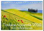 Toskana Aquarelle (Tischkalender 2025 DIN A5 quer), CALVENDO Monatskalender