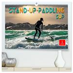 Stand-Up-Paddling SUP (hochwertiger Premium Wandkalender 2025 DIN A2 quer), Kunstdruck in Hochglanz