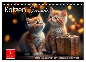 Katzen Freunde (Tischkalender 2025 DIN A5 quer), CALVENDO Monatskalender