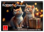 Katzen Freunde (Wandkalender 2025 DIN A4 quer), CALVENDO Monatskalender