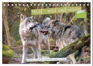 Wolf - wild und schön (Tischkalender 2025 DIN A5 quer), CALVENDO Monatskalender