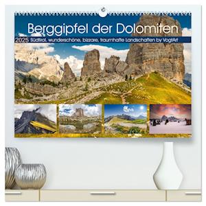 Berggipfel der Dolomiten (hochwertiger Premium Wandkalender 2025 DIN A2 quer), Kunstdruck in Hochglanz