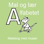 Farvelæg alfabetet - malebog med musen - malebog for børn og voksne