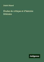 Études de critique et d'histoire littéraire