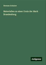 Materialien zu einer Ornis der Mark Brandenburg