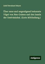 Über neue und ungenügend bekannte Vögel von Neu-Guinea und den Inseln der Geelvinksbai. (Erste Mittheilung.)