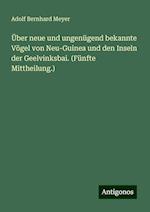 Über neue und ungenügend bekannte Vögel von Neu-Guinea und den Inseln der Geelvinksbai. (Fünfte Mittheilung.)