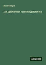 Zur Egyptischen Forschung Herodot's