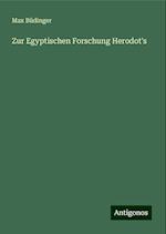 Zur Egyptischen Forschung Herodot's