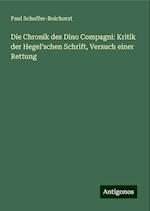 Die Chronik des Dino Compagni: Kritik der Hegel'schen Schrift, Versuch einer Rettung