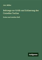 Beitraege zur Kritik und Erklaerung des Cornelius Tacitus