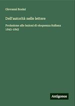 Dell'autorità nelle lettere