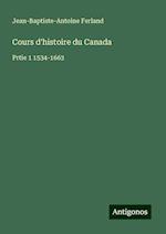 Cours d'histoire du Canada