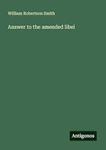 Answer to the amended libel