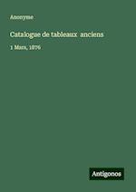 Catalogue de tableaux  anciens