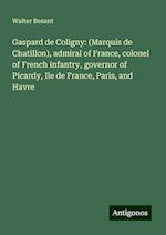 Gaspard de Coligny: (Marquis de Chatillon), admiral of France, colonel of French infantry, governor of Picardy, Ile de France, Paris, and Havre