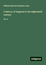 A history of England in the eighteenth century