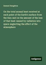 On the total annual heat received at each point of the Earth's surface from the Sun: and on the amount of the loss of that heat caused by radiation into space neglecting the effect of the atmosphere