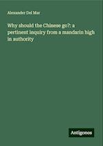 Why should the Chinese go?: a pertinent inquiry from a mandarin high in authority