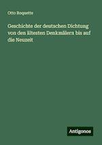 Geschichte der deutschen Dichtung von den ältesten Denkmälern bis auf die Neuzeit