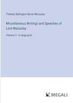 Miscellaneous Writings and Speeches of Lord Macaulay